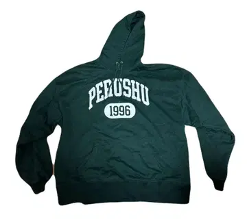 Perushu 후드티 L 그린 로고 자수 1996 원단 도톰 후디