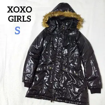 XOXO걸즈 충전솜 다운 자켓 광택 블랙 헤이세이 갸루 그런지 y2k