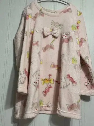 나르에 핑크 복슬복슬 모코모코 파자마 캔디 패턴 귀여운 상하의 세트