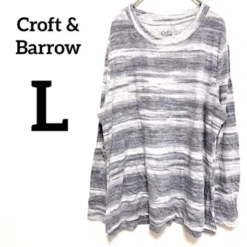 Croft & Barrow 그레이 보더 긴팔 티셔츠 [ L ] 가을/겨울