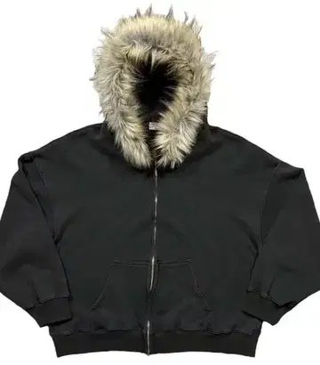 Y2K 오피움 퍼 블랙 집업 자켓