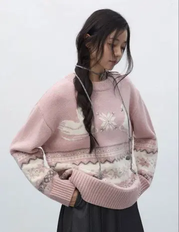 general idea Swan Nordic Knit Pullover