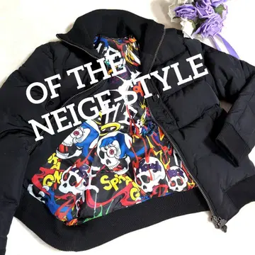 es35 오브 더 뉴 스타일 다운 자켓 블랙 올 패턴 남성용 S