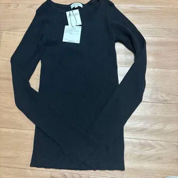 PLST 블랙 워셔블 리브 스웨터