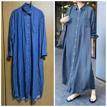 슬로브 이에나 데님라이크 셔츠 원피스