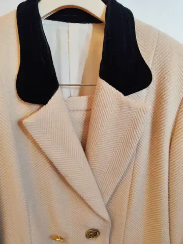 오더 고급 베이지 헤링본 더블 브레스트 자켓 셋업