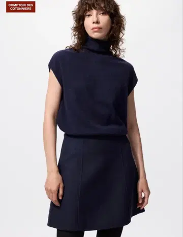 [ 미사용 새상품 ] 더블 페이스 미니 스커트 유니클로 네이비