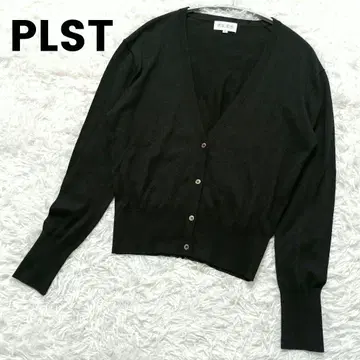 PLST 플라스테 가디건 여성용 M V넥 앞 버튼 블랙