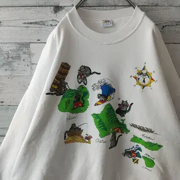 초인기 USA제 밤 고양이 하와이 섬 스웨트 XL~3L 상당