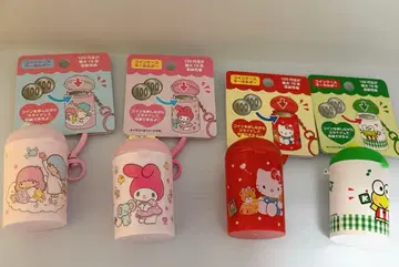 4종 세트 코인 케이스 키링 키티 마이멜로디 키키라라 개구리