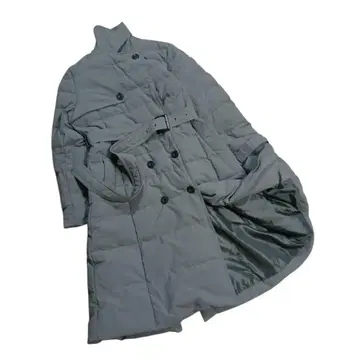 새상품급  컬렉션 XL 롱 다운 코트 벨트 포함 더블 카키