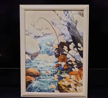 낚시광 삼평 A4 포스터 계류 고양이 버들 액자 포함