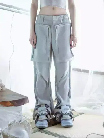 [택 포함] BALMUNG 22ss 더블 슬릿 플레어 팬츠 그레이