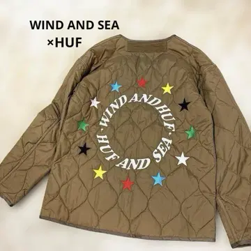 새상품급 WIND AND SEA x HUF 콜라보 퀼팅 자켓
