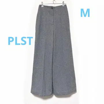 새상품급 PLST 헤링본 센터 프레스 와이드 팬츠 가을/겨울 그레이