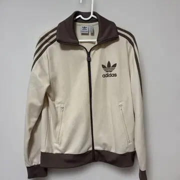 adidas 집업 자켓 크림색/브라운