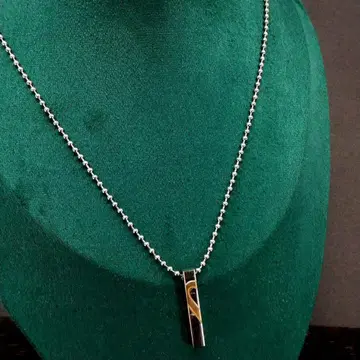 실버 체인 볼 바 목걸이 롱