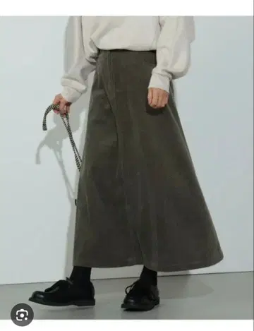 빈티지 nico 코듀로이 롱 플레어 스커트 그레이