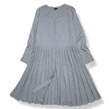 새상품급 투 비 시크 빅 사이즈 플리츠풍 니트 원피스 그레이