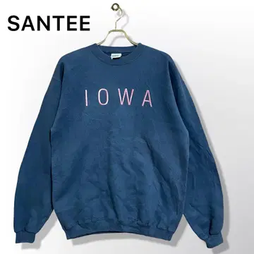 90s SANTEE IOWA 자수 로고 맨투맨 USA제 바디 네이비
