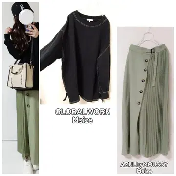 코디 세트 속기모 스티치 트레이닝복 플리츠 절개 와이드 팬츠