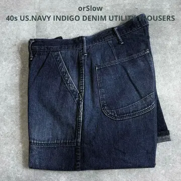 [색빠짐 발군] 오어슬로우 US.NAVY 유틸리티 팬츠 인디고 데님