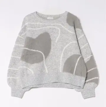 mellowneon 뉴앙스 무늬 니트/니트 그레이