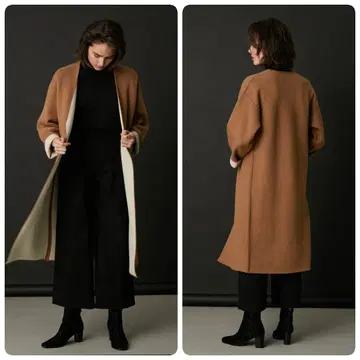 림아크 소프트 니트 리버서블 가디건 니트 코트 브라운