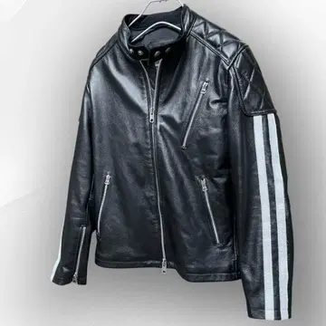 새상품급 FORTIME 가죽 라이더 자켓 블랙 암라인