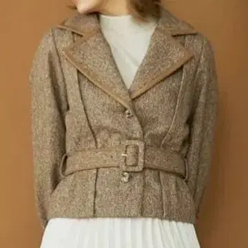 새상품급 RESEXXY 리젝시 인조 가죽 파이핑 자켓 브라운