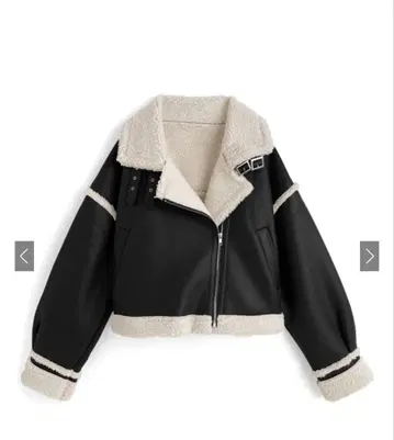 보아 옷깃 숏 자켓 블랙/아이보리