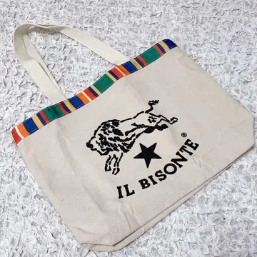 미사용 IL BISONTE 일비종떼 토트백 스트라이프 A4