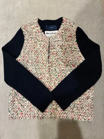 YONETOMI 트위드 긴팔 가디건 SHIPS