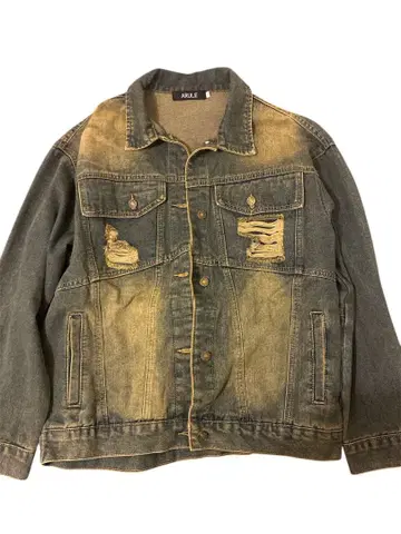 데미지 가공 데님 자켓 L 사이즈