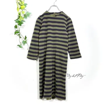 안테로프 울 보더 원피스(S) 그린 일본제 바이컬러 안감 포함