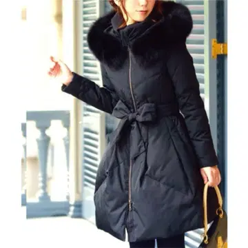 [ RUIRUE boutique ] 다운 코트 럭셔리 플레어 블랙 검정