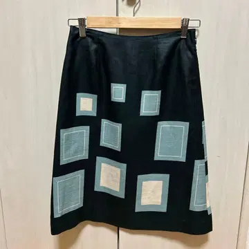 Facade Green 기하학 패턴 타이트 스커트 40