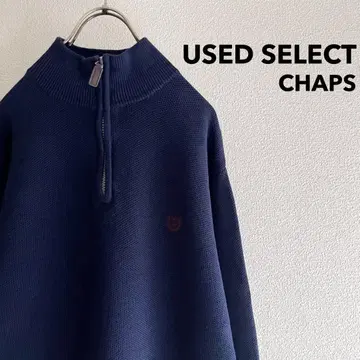 구제 의류 'CHAPS' Half Zip Knit / 엘보 패치 네이비