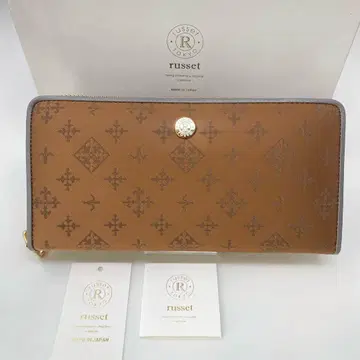 미사용 russet 장지갑 라운드 지퍼 지갑 브라운 그레이 브라운
