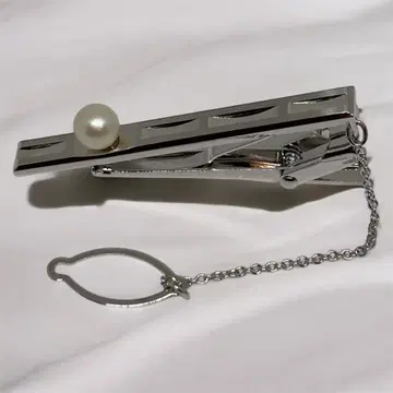 넥타이핀 펄 실버 각인 있음 넥타이핀 클립형 관혼상제