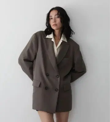 aere 오버 더블 재킷 카키 브라운 38