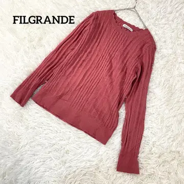 필그랑데 긴팔 니트 스웨터 프릴 넥 핑크 L 2435