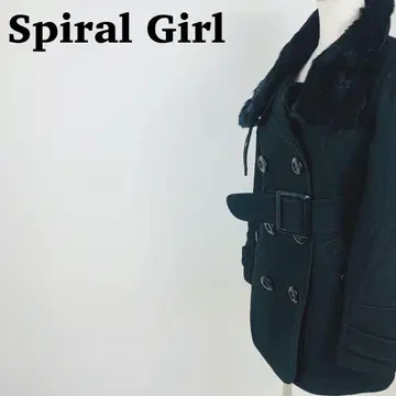 [ 새상품급 ] 스파이럴걸 블랙 옷깃 퍼 코트 S 사이즈