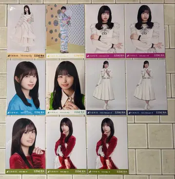 노기자카46 브로마이드 이오키 마오 11장 묶음 판매 캔뱃지 덤 포함