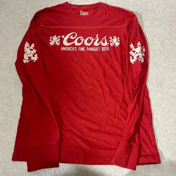 Coors 로고 레드 긴팔 티셔츠 S 사이즈