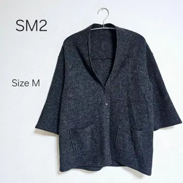 SM2 다크 그레이 노카라 자켓 7부 소매 M 사이즈