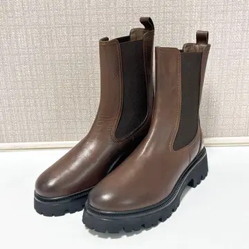 새상품 INTER CHAUSSURES 천연 가죽 사이드 고어 부츠 숏부츠