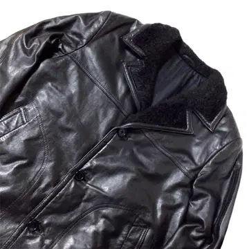 천연 가죽 레더 갱스터 코트 블랙 프리 Y2K 그런지 새상품급