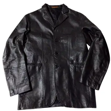 TAKAQ 천연 가죽 돈피 가죽 테일러드 자켓 블랙 M