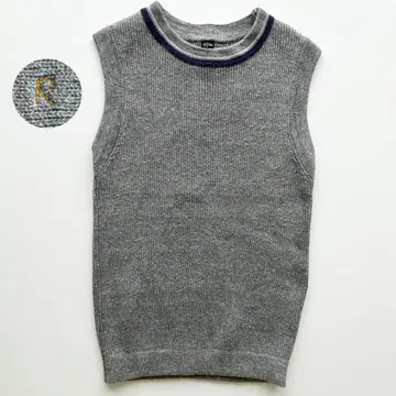 최근 모델 45R 칠드런 니트 조끼 R 자수 그레이 새상품급